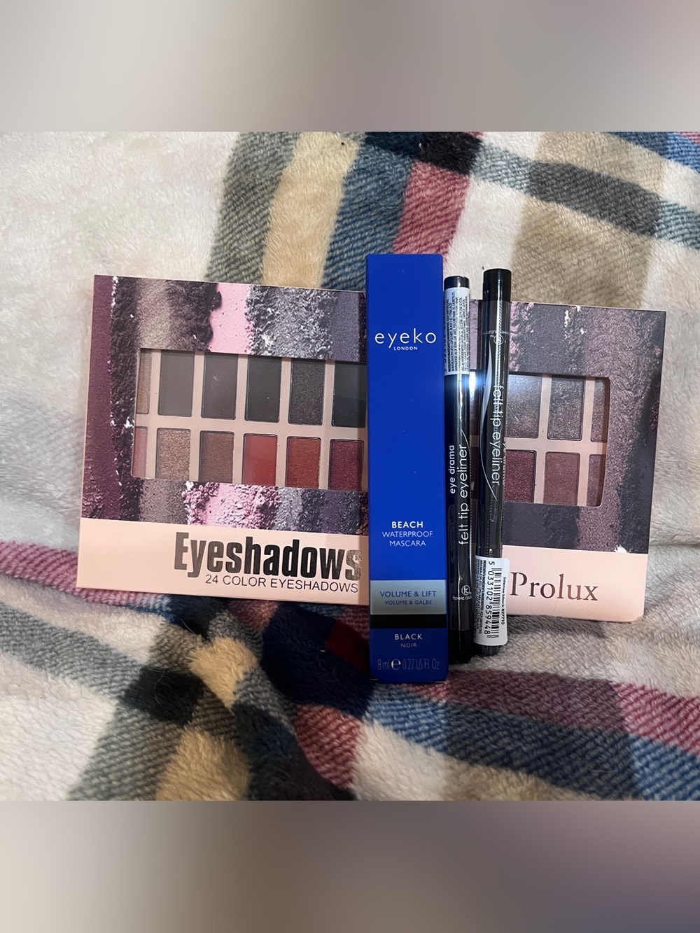 Eyeko Black Beach Waterproof Mascara + Prolux Neutral Eyeshadow Set & eyeliners